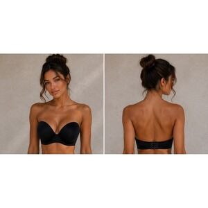 Torrid 42G Black Strapless Push Up‎ Bra Convertible Plus Size Smooth T Shirt